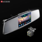 RUCCESS 3 In 1 Car DVR Mirror with Rear View Camera Video Recorder Radar Detector for Russia